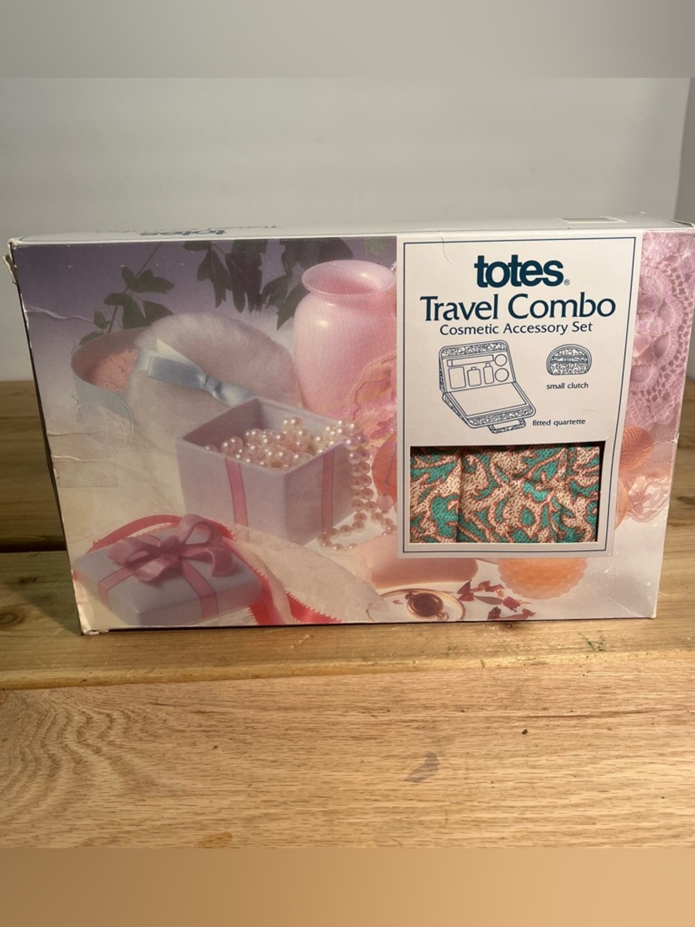 Vintage Cotton Floral Fabric Make Up Travel Bag Toiletries Set By Totes 1989